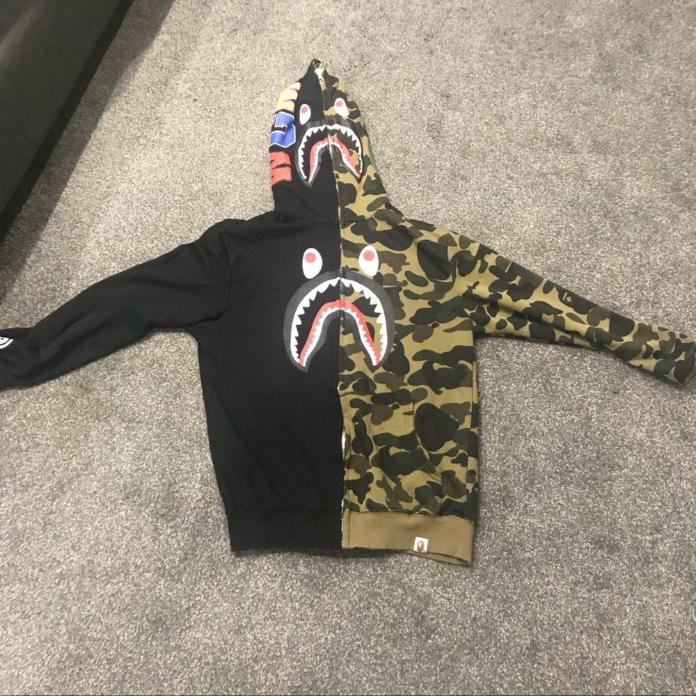 Half camo bape hoodie!